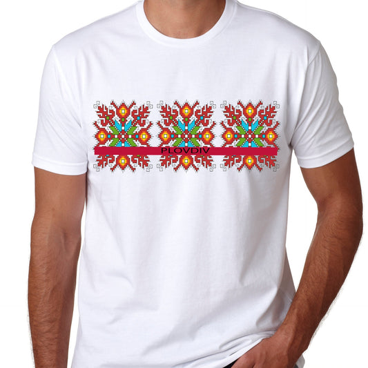 Men's T-Shirt with Shevitsi Patterns - Bulgarian Culture Apparel Stylish