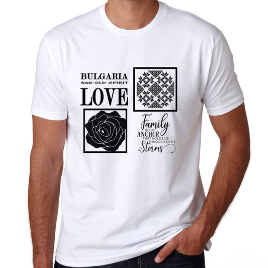 Men's T-Shirt with Shevitsi Patterns - Vibrant Bulgarian Culture Apparel Stylish